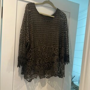 Elegant Lace Overlay Top